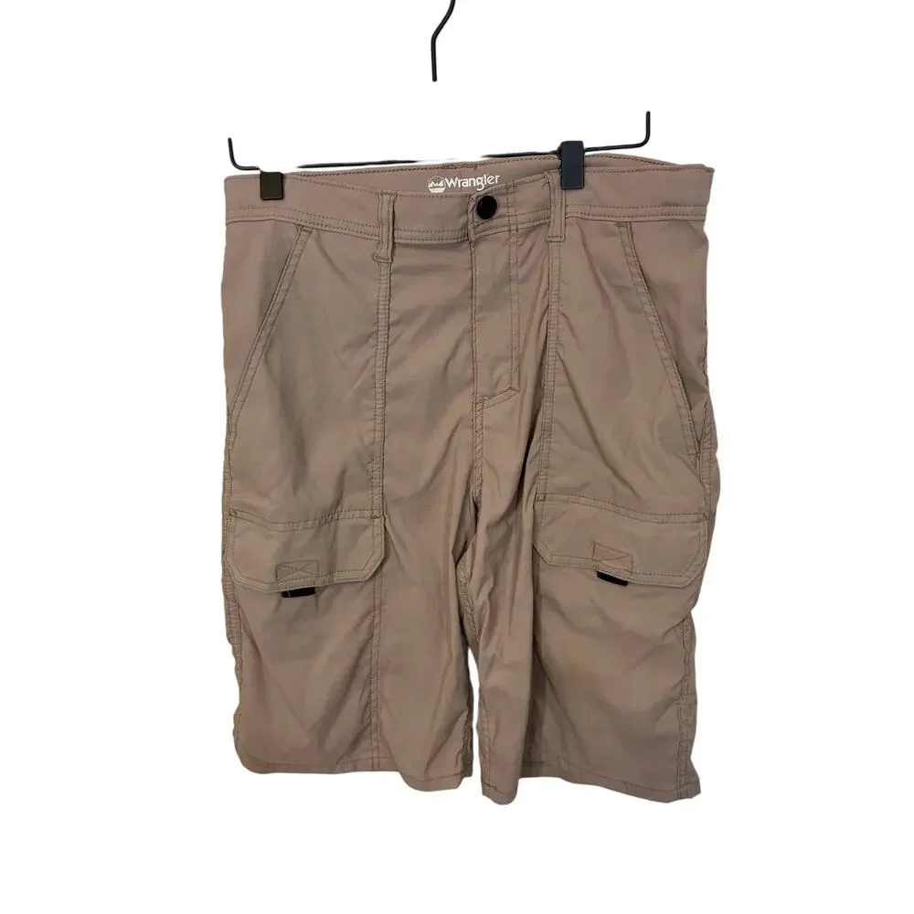 Wrangler Boys Hiking Shorts 16 Beige Cargo Elastic Waist Adjustable Outdoor